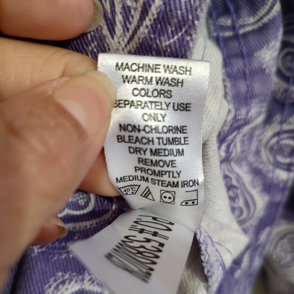 Jessica London Paisley Purple Denim Jacket - Picture 6 of 7